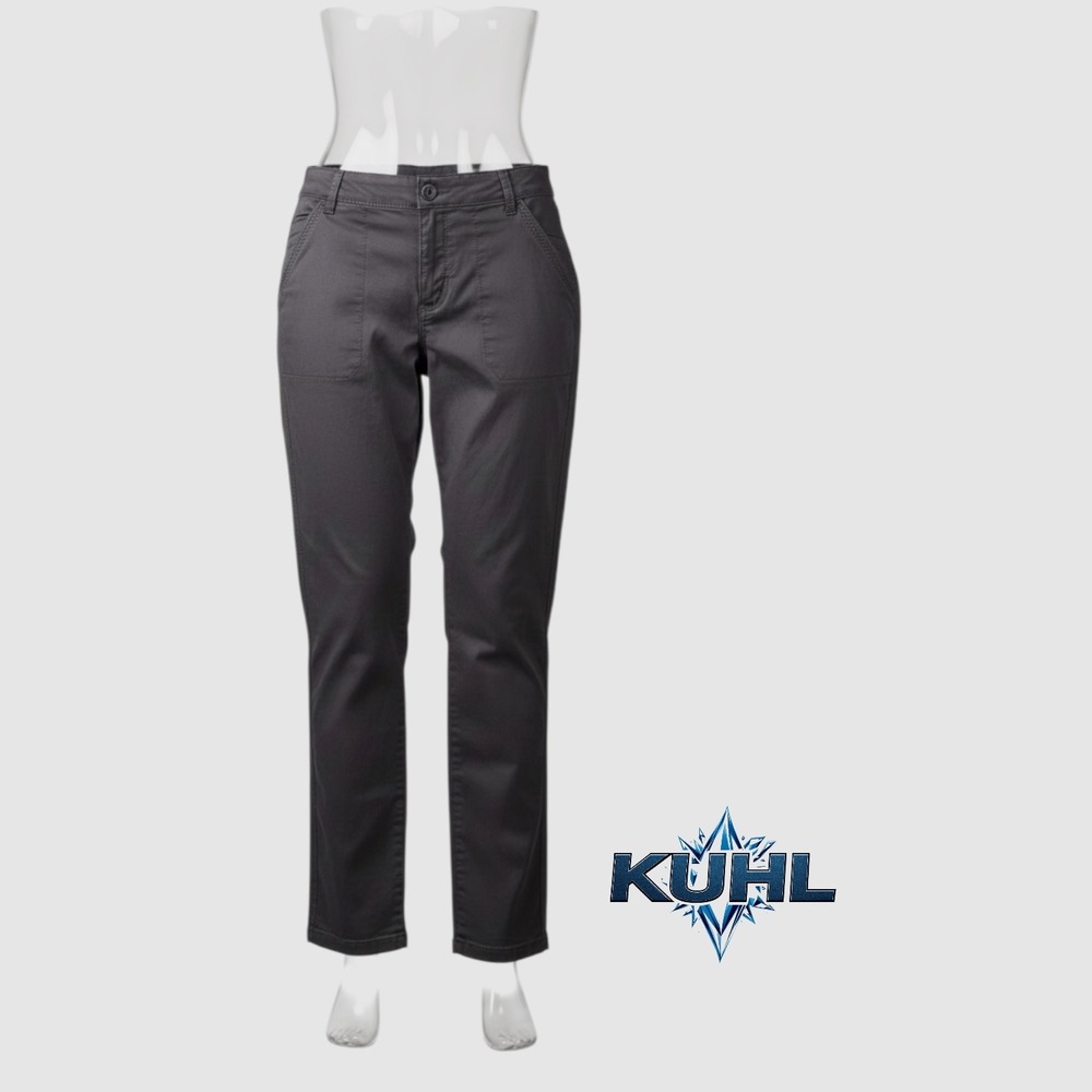KUHL Women Trekr Charcoal Gray Utility Cargo Pants Tapered Leg Outdoor Trousers
